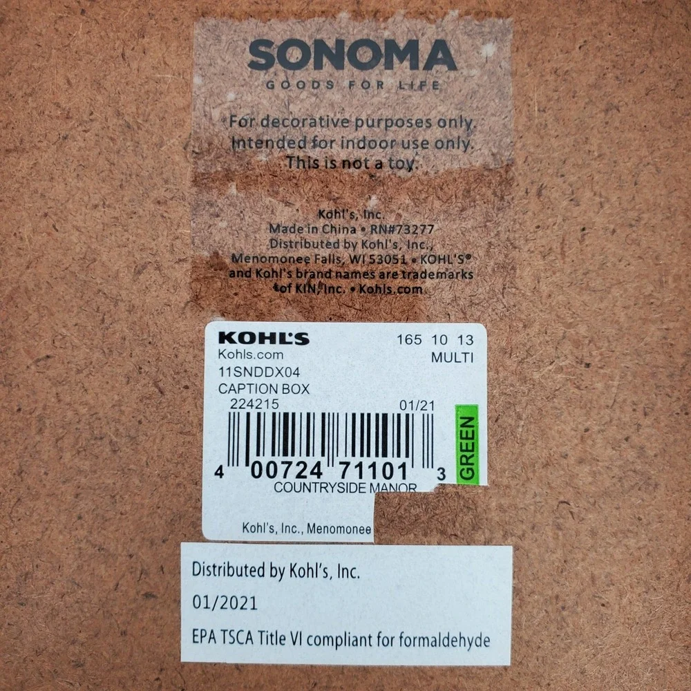 Sonoma Goods For Life Be Happy Lemon Grapefruit Wood Box Sign Wall Decor‎ New
